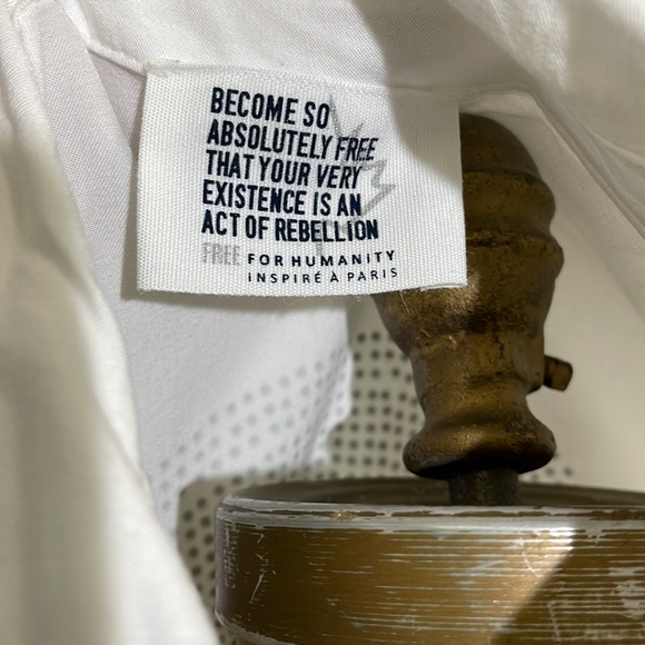 Free for Humanity White Skull Button Down Top Size Medium - Picture 7 of 7